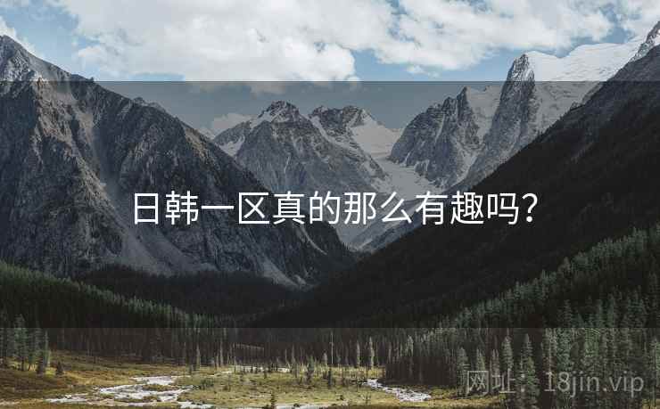 日韩一区真的那么有趣吗？