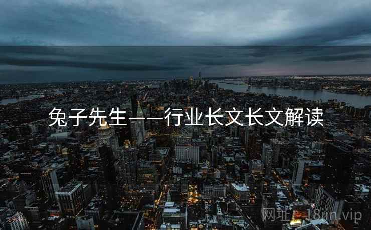 兔子先生——行业长文长文解读